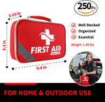 Survival First Aid Kit for Home/Business, Camping Survival Kits | Mini Travel First Aid Kit | Camping Equipment | Small Kits for Car | Outdoor Emergency Survivals Pack - 250Pcs | PrepWiseGear