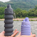 Collapsible Water Bottles Travel Water Bottle Sports Portable Sport Water Bottle Reusable Water Bottles Comes with Mountaineering Buckle 500Ml Silicone Water-Proof Camping Water Bottle | PrepWiseGear