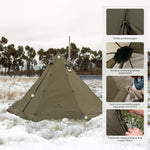 Ranch Fire Teepee Tent, Cold Weather Winter Hot Tent with Stove Jack, 4-6 Person Waterproof Windproof 4 Season Tents for Camping | PrepWiseGear
