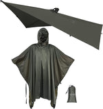 Hooded Rain Poncho, Silnylon Rain Coat Versatile Survival Shelter Waterproof Breathable Lightweight Poncho | PrepWiseGear