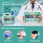 120 Pieces Hardcase First Aid Kit - First Aid Box Includes Instant Cold Pack, Emergency Blanket for Travel, Home, Office, Vehicle, Camping, Workplace & Outdoor | PrepWiseGear