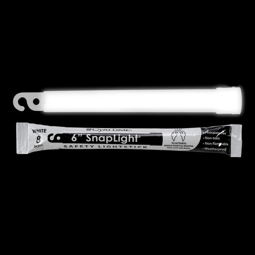 White Emergency Glow Sticks - Premium 6” Snaplight Survival Glow Sticks with 8 Hour Duration for Use as Emergency Flares and Hiking Safety Gear (Bulk Pack of 10 Safety Glow Sticks) | PrepWiseGear