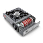 (2 Pack)  Tabletop Portable Butane Gas Camping Stove, 1 Burner, Gray
