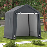 Customer photo of 6.5 Ft. X 8 Ft. Gray Portable Outdoor Storage Shelter
