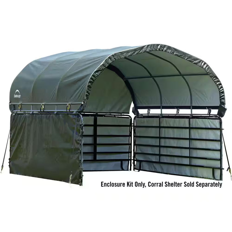 12 Ft. D X 12 Ft. W Enclosure Kit for Corral Shelter in Green with Uv-Treated, Heat-Sealed Panels | PrepWiseGear