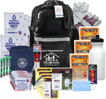First My Family All-In-One 4 Person, 72 Hour Emergency Survival Kit for Fires, Earthquakes, Hurricanes, Floods, Tsunami and Other Disasters - Premium Black Backpack | PrepWiseGear