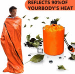 2 Pack Emergency Sleeping Bag, Mylar Emergency Blanket, Waterproof Lightweight Survival Shelter Blanket, Portable Survival Thermal Bivy Sack for Outdoor Camping Hiking Adventure | PrepWiseGear