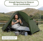 Backpacking Tent for 1 Person Camping Hiking Lightweight Waterproof One Person Tent with Footprint | PrepWiseGear