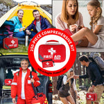 Survival First Aid Kit for Home/Business, Camping Survival Kits | Mini Travel First Aid Kit | Camping Equipment | Small Kits for Car | Outdoor Emergency Survivals Pack - 250Pcs | PrepWiseGear