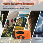 2000Mah Powerbank Radio Am Fm Solar Hand Crank Small Portable Radio USB Type-C Charging with 3 LED Flashlight Emergency Radio