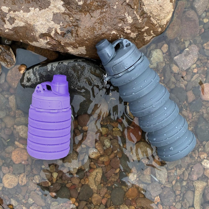 Collapsible Water Bottles Travel Water Bottle Sports Portable Sport Water Bottle Reusable Water Bottles Comes with Mountaineering Buckle 500Ml Silicone Water-Proof Camping Water Bottle | PrepWiseGear