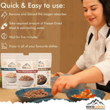 Customer photo of 120 Servings Freeze Dried Premium Variety Meat Kit