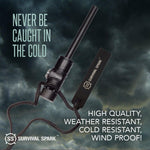 Spark Fire Starter Kit - Magnesium Ferro Rod Fire Starter Kit with Compass and Whistle - Emergency Fire Starter Survival Multitool for Camping, Hiking, Hunting and More