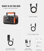500W Portable Power Station 444Wh Solar Generator with 110V Pure Sine Wave AC Outlet/Pd60W, 1000W Peak Power Station for Camping Trip RV Outdoor Home Emergency Backup & Solar Powered