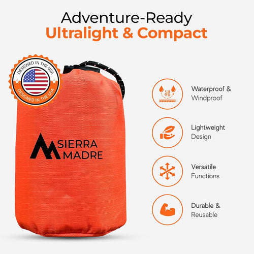 Emergency Sleeping Bag ? Ultralight, Waterproof Mylar Thermal Bivy Sack Tent for Hiking, Bug-Out Bags, Survival Kits | PrepWiseGear