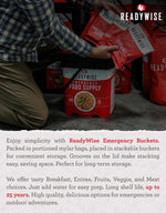 Emergency Food Supply - 84 Servings Gluten Free Survival Food Bucket, Dehydrated Meals & Freeze Dried Food for Backpacking, Camping Essentials & Emergency Supplies, up to 25 Year Shelf Life | PrepWiseGear