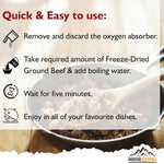 Freeze-Dried Ground Beef – Pre-Cooked and Ready-To-Eat Hamburger Meat | Everyday Meal Prep, Emergency Food Supply, Camping and Survival Food | 10 Servings per Pouch | Made in USA | 7-Year Shelf Life | Pack of 1 | PrepWiseGear