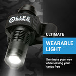Wearable LED Tactical Shoulder Light - 100-Lumen White LED - Weatherproof for Tactical Vest - Adjustable Focus Flashlight Mount Strap