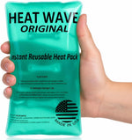 Instant Heat Packs Medium (5×9”)- Medical Grade Reusable Green 1-Pack Fast and HOT - Made in USA for Muscle Aches, Back, Arm, Shoulder, Pain Relief, Warmth on the Go; Heating Pad Click Heat | PrepWiseGear