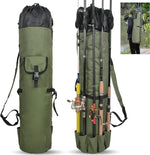Fishing Rod Bag Pole Holder, Portable Fishing Rod Case Carrier Canvas Pole Storage Bag Travel Carry Case Waterproof Fishing Tackle Gear Organizer | PrepWiseGear