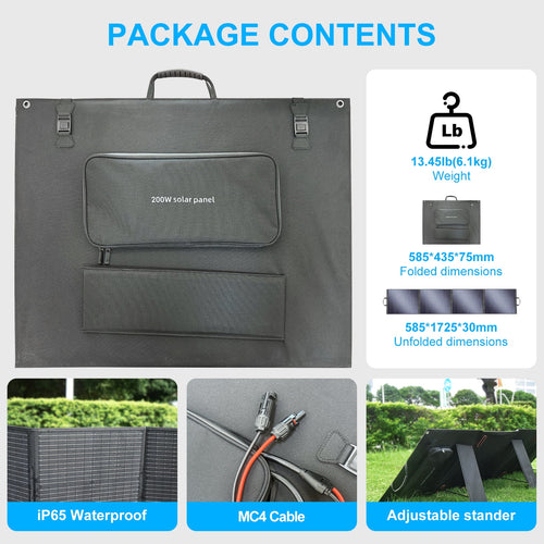 Solarplay Portable Power Station, 2400W/2160Wh Large Capacity Solar Power Station, with 200W Solar Panel, 4 AC Outlets (4800W Peak), Emergency Power Station for Home, Camping, Outdoor Battery Backup