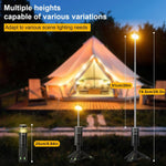 Camping Lights Rechargeable, Detachable Camping Lantern with Stand, Telescopic Waterproof Camp Lamp, Magnetic Work Hanging Light, LED Tent Flashlights for Emergency (Matte Black)