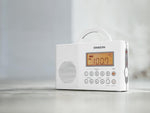 H201 Shower Radio AM/FM Waterproof, Weather Alert Radio, White