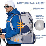 50L Hiking Backpack, Waterproof Camping Backpack with Rain Cover for Men Women, Lightweight Sport Daypack for Outdoor Camping Travel, Navy Blue