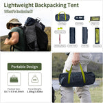 Backpacking Tent for 1 Person Camping Hiking Lightweight Waterproof One Person Tent with Footprint | PrepWiseGear
