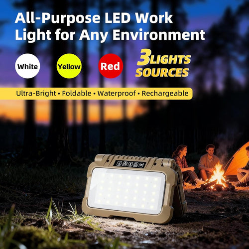 1500LM Folding Portable LED Camping Lantern, Rechargeable Ultra Bright Camping Light,Usb-C Work Light,5 Modes 3 Light Sources Tent Lights for Hiking,Power Outages,Job Lighting,With Magnetic Hook