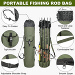 Fishing Rod Bag Pole Holder, Portable Fishing Rod Case Carrier Canvas Pole Storage Bag Travel Carry Case Waterproof Fishing Tackle Gear Organizer | PrepWiseGear