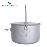 Titanium Pot Camping Cookware Hanging Soup Pot with Lid Outdoor Cooking Kit Lightweight Kitchen Ware Tableware