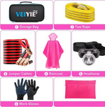 Car Roadside Emergency Kit with Jumper Cables, Car First Aid Kit Emergency Kit for Vehicles, Car Safety Roadside Assistance Kit Headlamp, Tow Straps, Gloves, Essential Car Accessories for Men, Women | PrepWiseGear