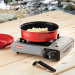 (2 Pack)  Tabletop Portable Butane Gas Camping Stove, 1 Burner, Gray