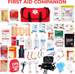 Fully Stocked EMT Trauma Bag – Tactical First Responder Medical Kit with Tourniquet, Vented Chest Seals, Hemostatic Gauze, Shears, Bandages & Bleeding Control Supplies – Red | PrepWiseGear