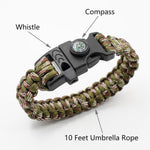 8 Pack Emergency Survival Bracelet with Whistle and Compass,Survival Kit,Wildness Emergency Survival Kit for Camping,Outdoor Travel, Hiking | PrepWiseGear