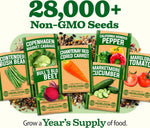 55 Variety Survival Seed Vault 28,000+ Heirloom Non-Gmo Vegetable Seeds for Planting, High Germination, Emergency Food Supply,Year-Round Garden Starter Kit,Gift for Gardeners