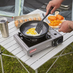 (2 Pack)  Tabletop Portable Butane Gas Camping Stove, 1 Burner, Gray