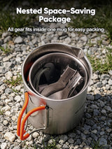 Customer photo of Titanium Camping Pot Set with Lid & Spork