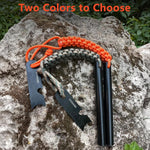 Flint and Steel Fire Starter Kit Survivor, 3/8" 1/2 Inch Ferro Rods and Magnesium Rods with Paracord Handle | PrepWiseGear