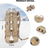 Molle Water Bottle Holder for Backpack,Drawstring Adjustable Straps Molle Pouches for 20 32 36 48 Oz Water Bottle | PrepWiseGear