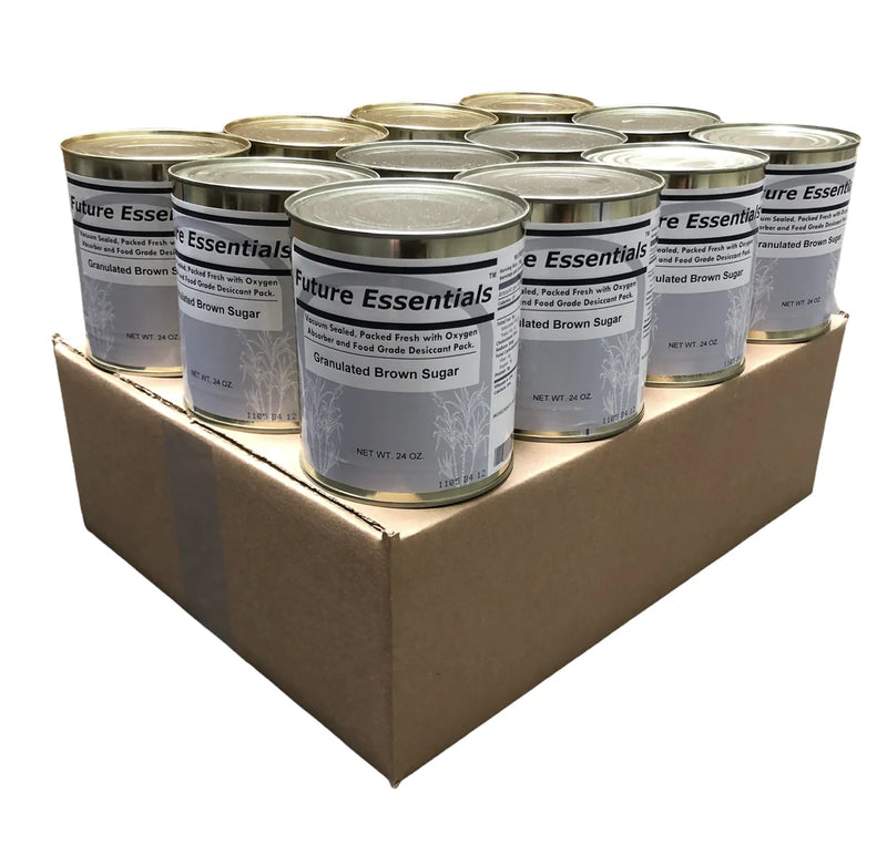 Long Shelf Life Emergency Food Canned Granulated Brown Sugar- 12 Cans | PrepWiseGear