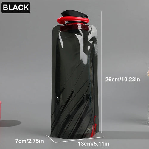 Outdoor Cycling Sports Water Bottle - Mountaineering Portable Water Cup - PE Plastic Folding Water Bag - Gift Promotion Water | PrepWiseGear