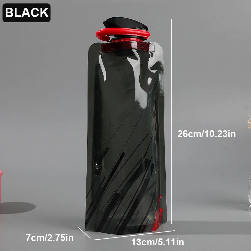 Outdoor Cycling Sports Water Bottle - Mountaineering Portable Water Cup - PE Plastic Folding Water Bag - Gift Promotion Water | PrepWiseGear