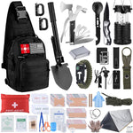 Survival Kit, Gifts for Fathers Day Men, Women, 251Pcs Emergency Survival Gear and Supplies Equipment, First Aid Kit with Crossbody Bag, Camping Essentials for Earthquake, Hiking, Outdoor Adventure | PrepWiseGear