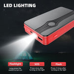 Emergency Power Starter, 20000 Mah Car Jump Starter Battery Power Bank, Vehicle Emergency Starting Booster for Car Boat Truck, Red