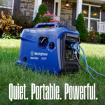Westinghouse 2550 Peak Watt Super Quiet & Lightweight Portable Inverter Generator, RV Ready 30A Outlet, Gas Powered, CO Sensor, Parallel Capable, Long Run Time,Blue