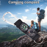 Black Carabiner Key Chain Compass Thermometer Metal Camping Outdoor Gadgets Hiking Survival to Multifunctional Mountaineering Sports Outdoor Recreation Accessories | PrepWiseGear