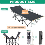 Set of 2 Folding Camping Cot, Sleeping Cot Bed, Tent Cot with Mattress, Carry Bag, Extra Wide Sturdy, Heavy Duty Holds up to 880 Lbs, Lightweight, Comfortable for Outdoor&Indoor