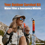 High-Capacity Survival Water Filter Straw Kit with Emergency Whistle, Lightweight Reusable Portable Water Straw for Camping, Hiking, Backpacking & Emergency Preparedness(1 Pack) | PrepWiseGear